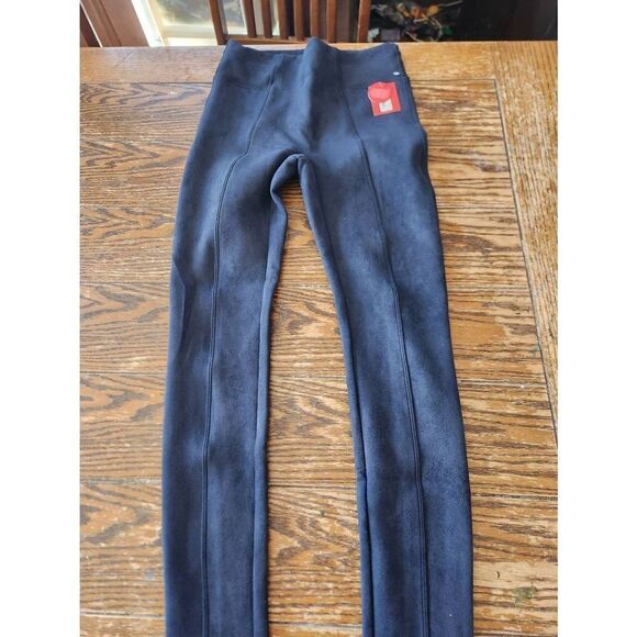 NWT Spanx Faux Suede Leggings Classic Navy Size Small - Picture 2 of 5